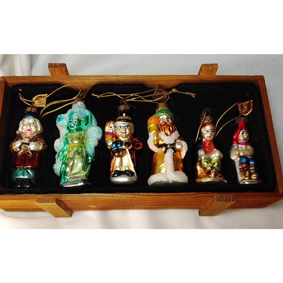A Christmas Carol Tree Ornaments Set of 6-2004 Thomas Pacconi Glass Vintage Box - Picture 15 of 16
